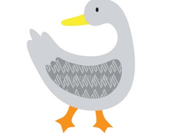 Duck Looking Back Applique Template | Raw Edge (PDF Pattern)