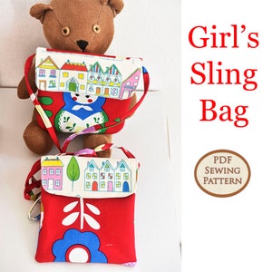 Easy Beginner Girl's Sling Bag Pattern PDF Sewing Pattern Bag Sewing Pattern image 1