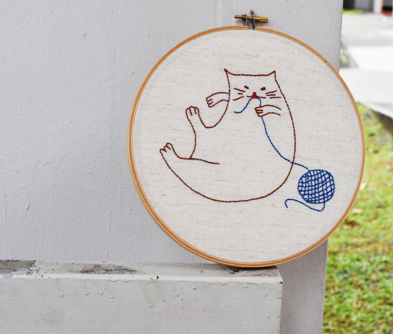 Fat Cats embroidery template PDF embroidery pattern hand embroidery template image 3