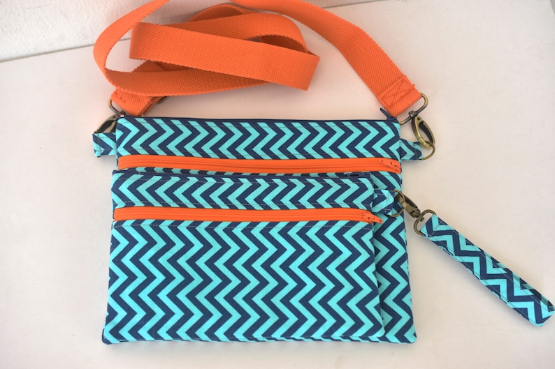 Easy Double Zipper Pouch/Crossbody Bag Pattern PDF Sewing Pattern Bag Sewing Pattern Great for beginners image 4