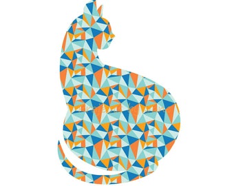 Fat Bottom Cat Applique Template | Raw Edge PDF Pattern