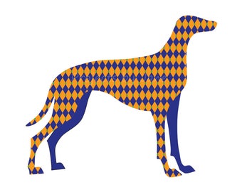 Greyhound Dog Applique Template | Raw Edge PDF Pattern