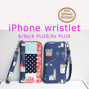 iPhone wristlet Pattern | PDF Sewing Pattern | Bag Sewing Pattern | Gadget Pouch Pattern | Mobile Phone Pouch Pattern | Cell Phone Pouch