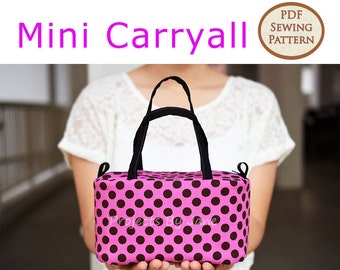 Mini Carryall PDF Easy Sewing Pattern | PDF Sewing Pattern | Top Zipper Pouch Pattern | Zipper Pouch Pattern | Make up pouch pattern