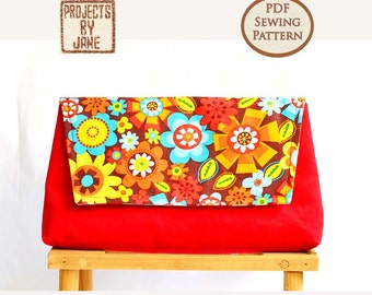 Beginner Basic Clutch pdf bag sewing pattern, Easy Bag Pattern