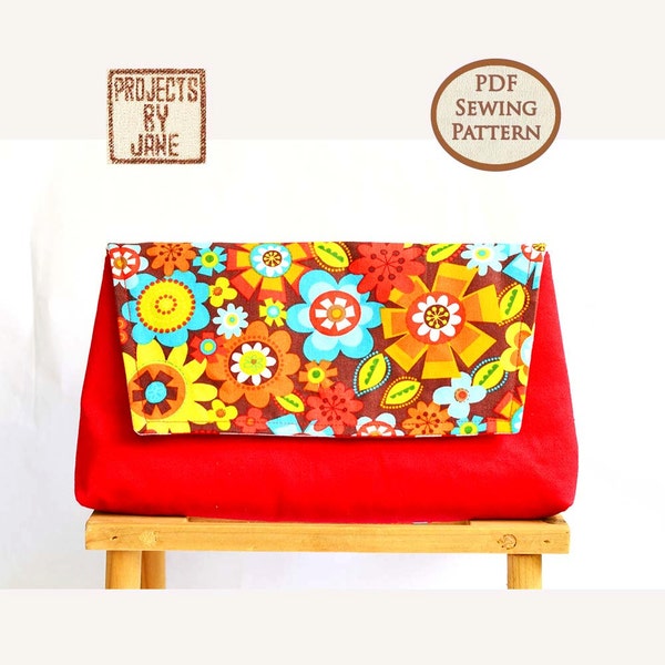 Beginner Basic Clutch pdf bag sewing pattern, Easy Bag Pattern