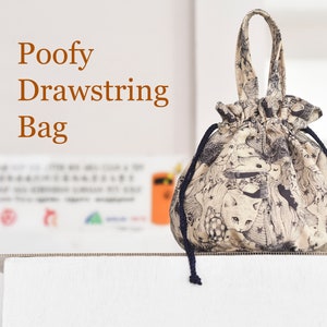 Easy Beginner Drawstring Bag Pattern Drawstring Pouch PDF Sewing Pattern Bag Sewing Pattern Poofy Drawstring Bag image 5