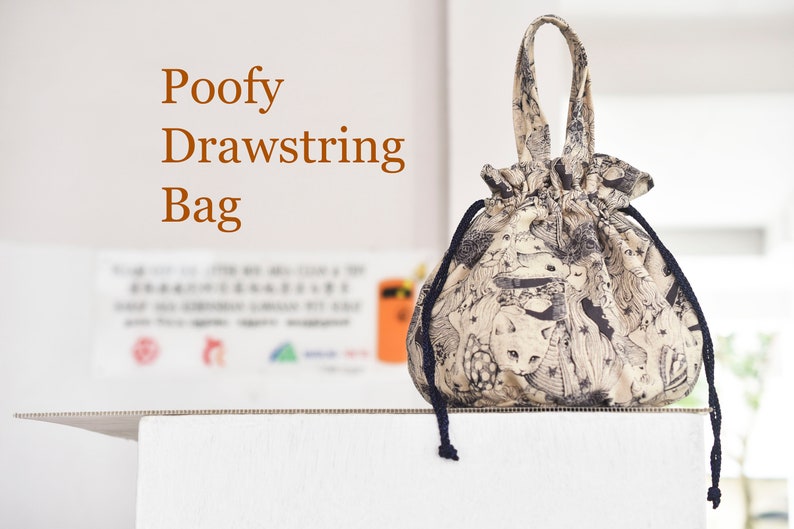 Easy Beginner Drawstring Bag Pattern Drawstring Pouch PDF Sewing Pattern Bag Sewing Pattern Poofy Drawstring Bag image 5