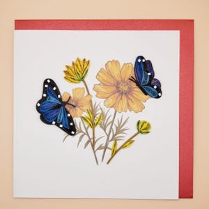 A Pair of Blue Butterflies Quilled Greeting Cards | Handmade Greeting Cards