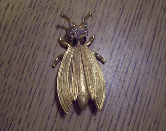 Vintage Insect broach marked Hattie Cornigie 1950s,