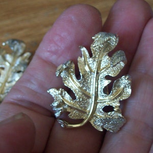 Vintage Sarah Coventry Oak leaf Earrings. Sarah Cov. Marked.