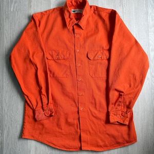 Vintage Big Mac Work Shirt / XL Tall / Made in USA 1995 / Heavy Cotton Twill / work orange shirt / distressed shirt / utility shirt