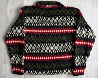 Vintage 1960's-70's wool sweater by Sears / 100% Pure Virgin Worsted / Unisex men's size S / Women's size M