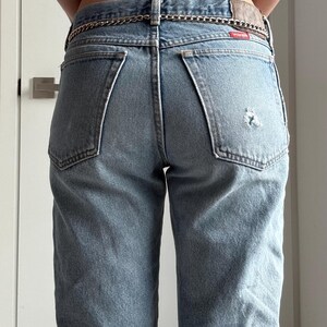 Vintage Wrangler Jeans Made in USA Plain Pocket / Distressed Straight Leg Denim 90s Light Wash / Relaxed Fit 32x28 Vintage light wash jeans image 9