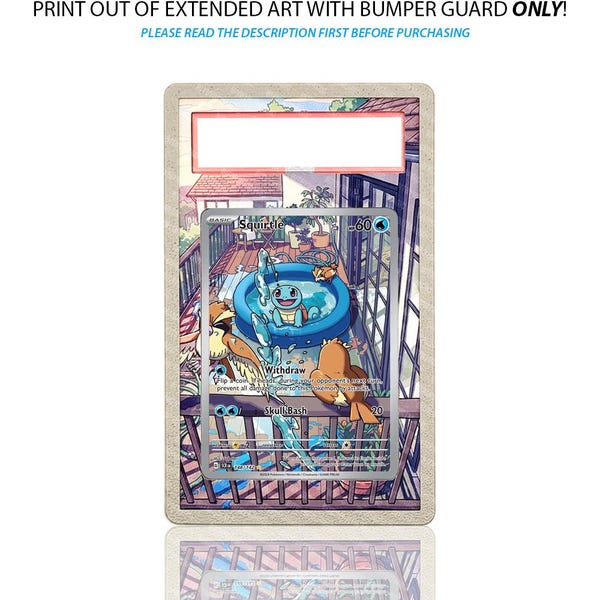Arte extendido de la tarjeta Pokémon Squirtle, Corona Estelar, Protector de parachoques PSA