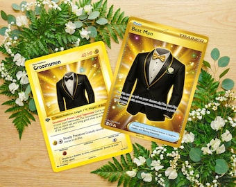 Pokemon Card Wedding Favor, Best Man Pokemon Card, Groomsmen Pokemon Card, Wedding Favor, Engagement Pokemon Card, Wedding Ring Pokemon Card