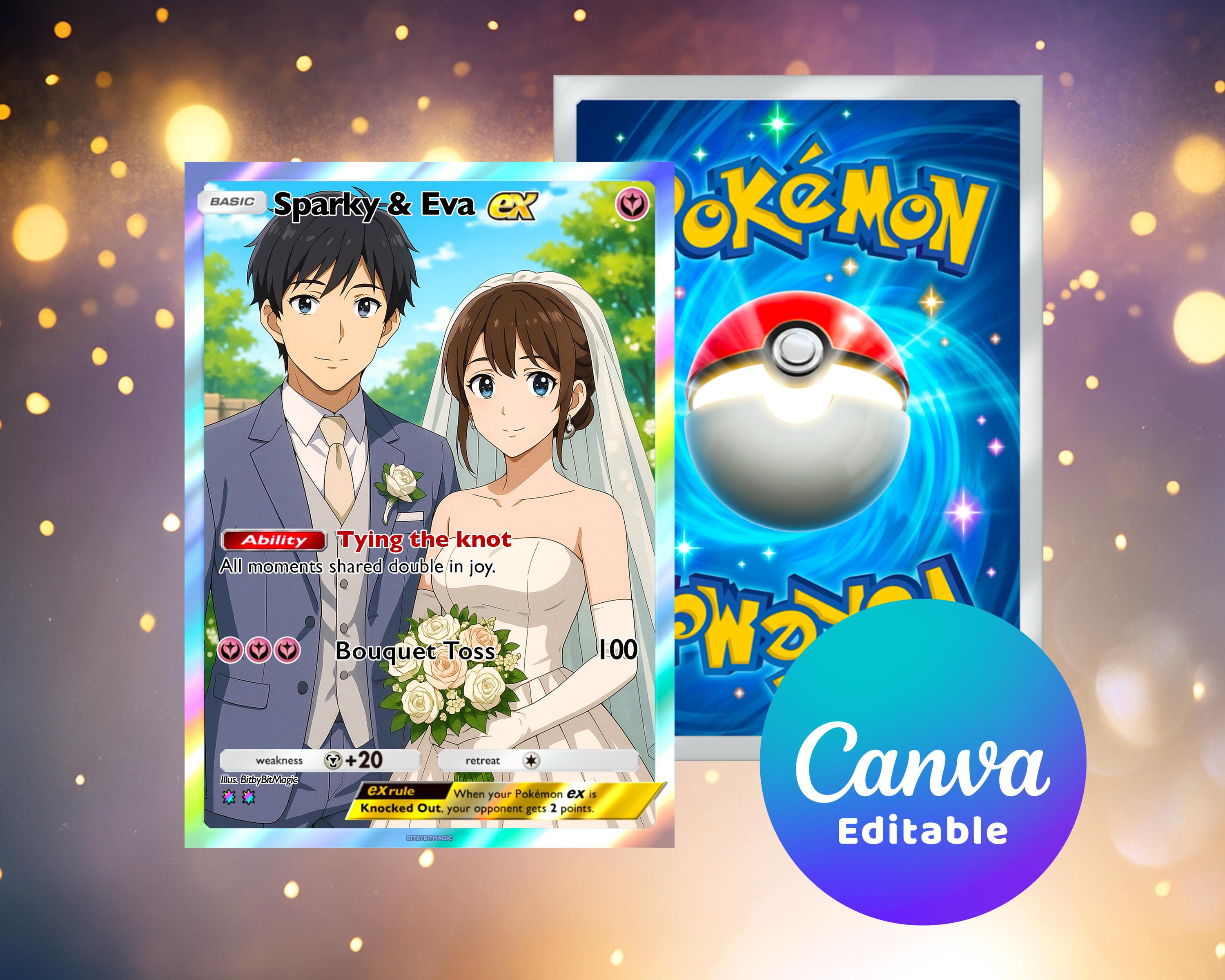 pokemon card wedding invitations Editable Printable Template (digital Download) Wedding Card - Build Your