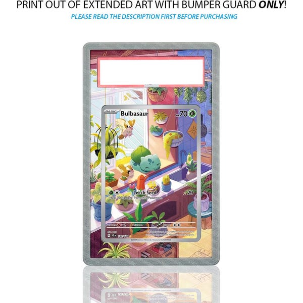Tarjeta Pokémon Bulbasaur con arte extendido, Corona Estelar y Bumper Guard de PSA