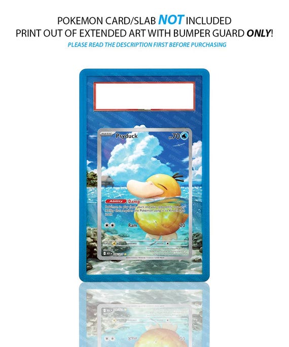 psyduck pokemon card full art Extended With Bumper Guard (physical Print) Ultra Rare Card Type Slowpoke & Psyduck-GX | Unified