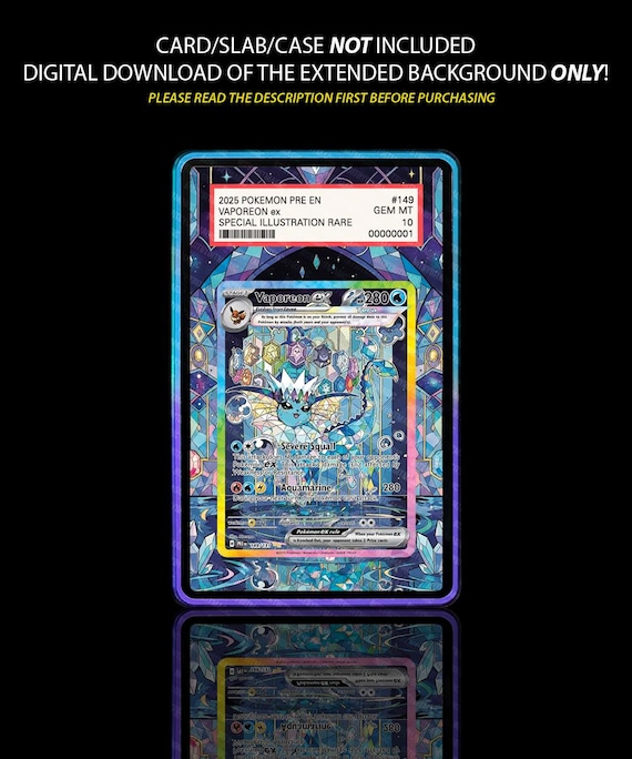 Vaporeon Pokemon Card Extended Art (digital Download) - Etsy