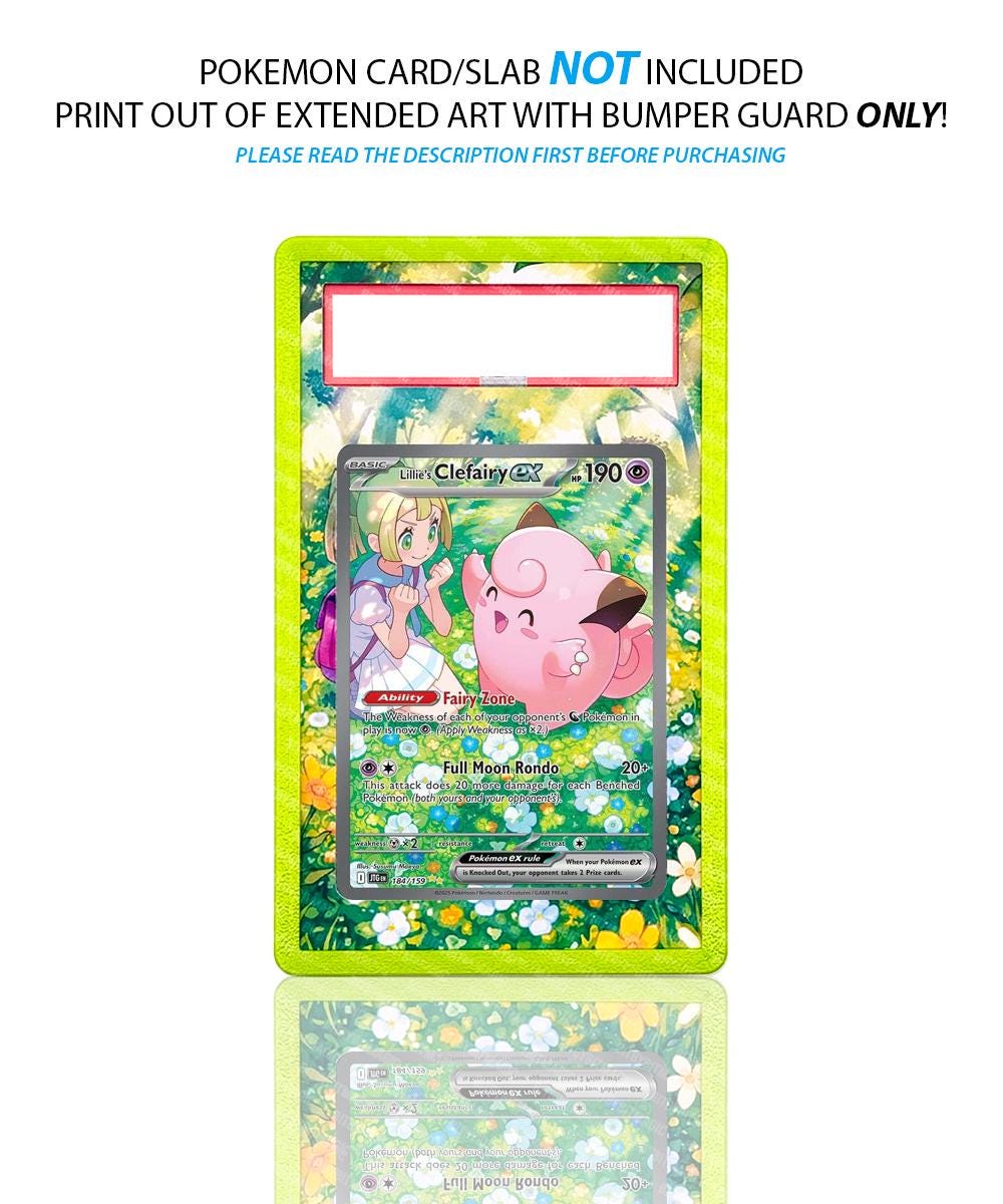 Lillie's Clefairy Pokemon Card Extended Art With Bumper Guard