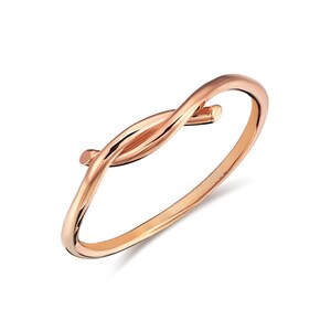 14k Solid Gold Knot Ring, Dainty Minimalist Heart Love Knot Ring for Women, Promise Ring, Friendship Ring, Perfect Gift for Her