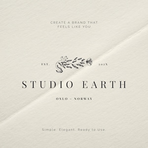 elegant minimal logo kit for creatives, earthy branding style for small business and etsy shop owners