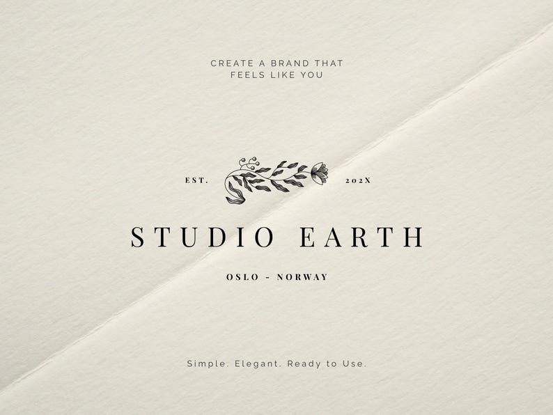 elegant minimal logo kit for creatives, earthy branding style for small business and etsy shop owners