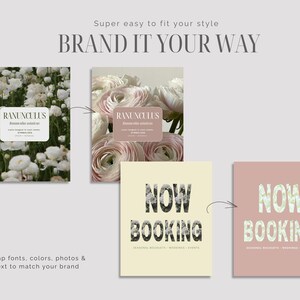 Before-and-after examples showing how easily florists can personalize Canva templates. Editable colors, photos, text, and branding help flower shops create cohesive Instagram posts for bouquets, events, workshops, and seasonal floral promotions.
