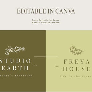 customizable logo template before and after, editable canva logo design for small business branding