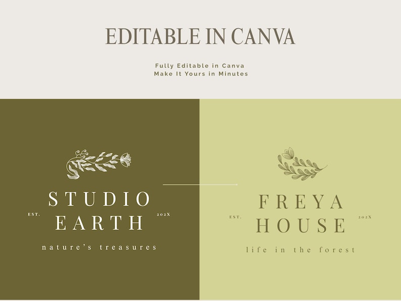 customizable logo template before and after, editable canva logo design for small business branding