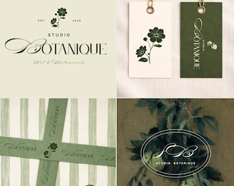Botanical Logo Kit Canva Template, Editable Brand Kit for Florists & Small Businesses, Elegant DIY Logo Design, Nature-Inspired Branding