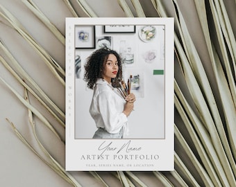 Light Artist Portfolio Template for Canva Editable Modern Art Portfolio for Grants, Galleries, Residencies Bonus Art Mockups Included