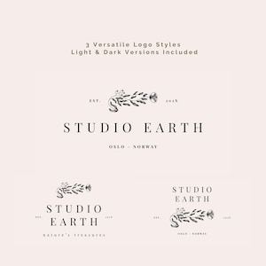 logo variations set light and dark versions, minimal branding kit canva template for creatives