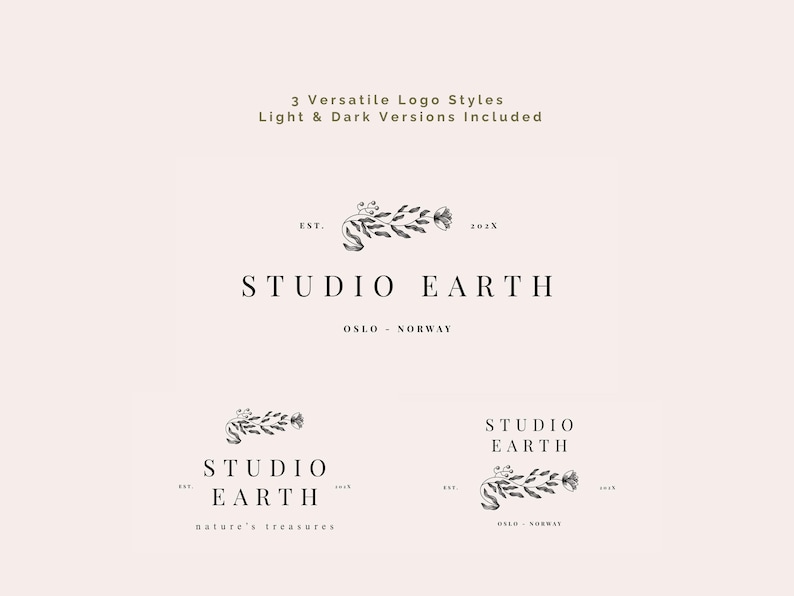 logo variations set light and dark versions, minimal branding kit canva template for creatives