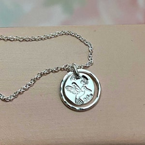 Sterling Silver Hummingbird Necklace, Handmade Jewelry for Women, Unique Gift for Her Under 50, Stamped Dainty Hummingbird Pendant on Chain