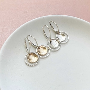 Handmade Mixed Metal Earrings, Two Tone Dangle Earrings, Dainty Mixed Metal Jewelry, Everyday Leverback Earrings for Women by Remy and Me