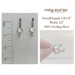 Silver Dangle Leverback Earrings, Handmade Jewelry, Sterling Silver Earrings, Hammered Circle Drop, Unique Artisan Gifts for Her Under 50 image 5