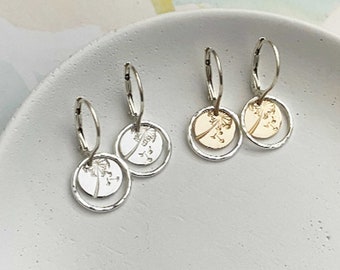 Handmade Dandelion Earrings Dainty Jewelry Sterling Silver Leverback Earrings Dandelion Gifts for Her by Remy and Me