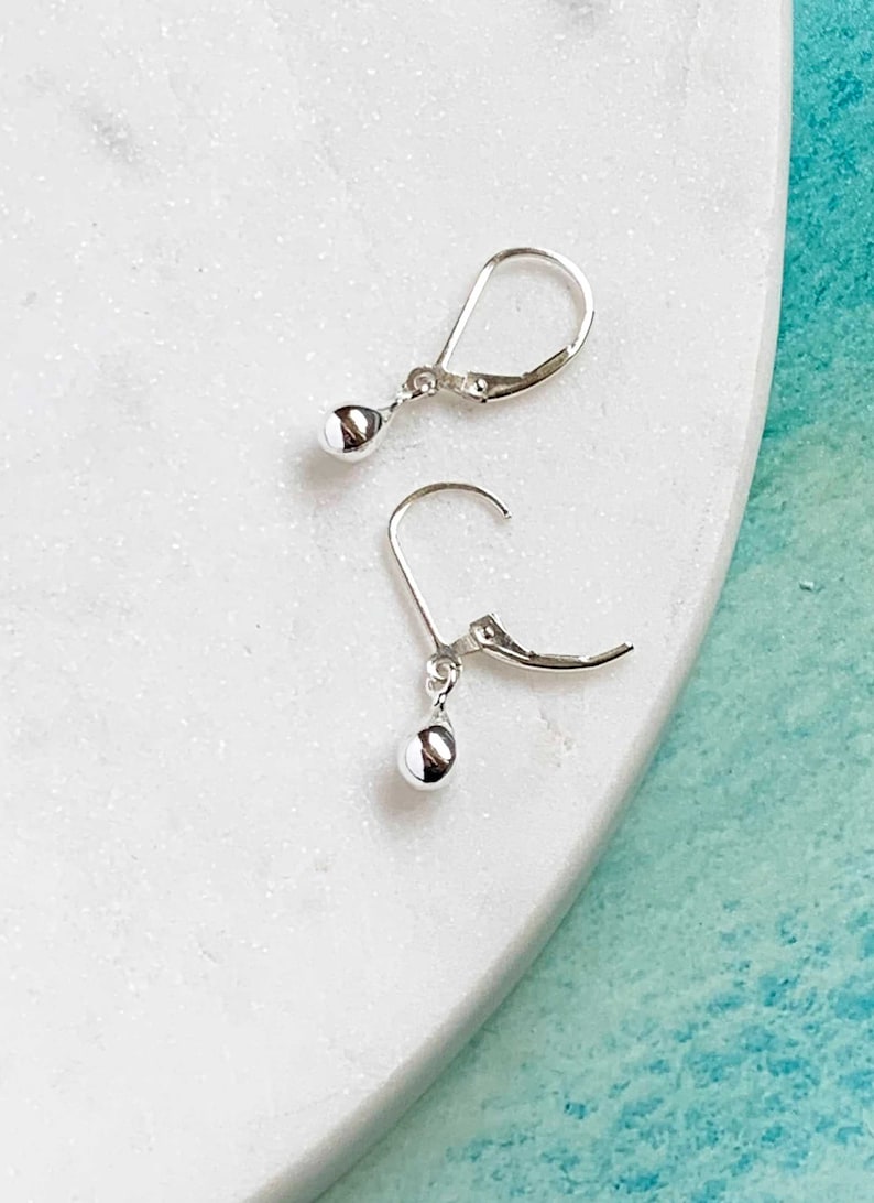 Silver Teardrop Earrings Leverback Earrings Sterling Silver | Etsy
