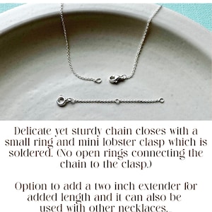 Dainty Mixed Metal Necklace with Silver & Gold Hammered Pendant | Everyday Handmade Jewelry Gift for Her | Simple image 6