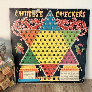 Vintage Chinese Checkers Board Game | Chinese Checkers by Transogram Company, Inc. | Vintage Board Game
