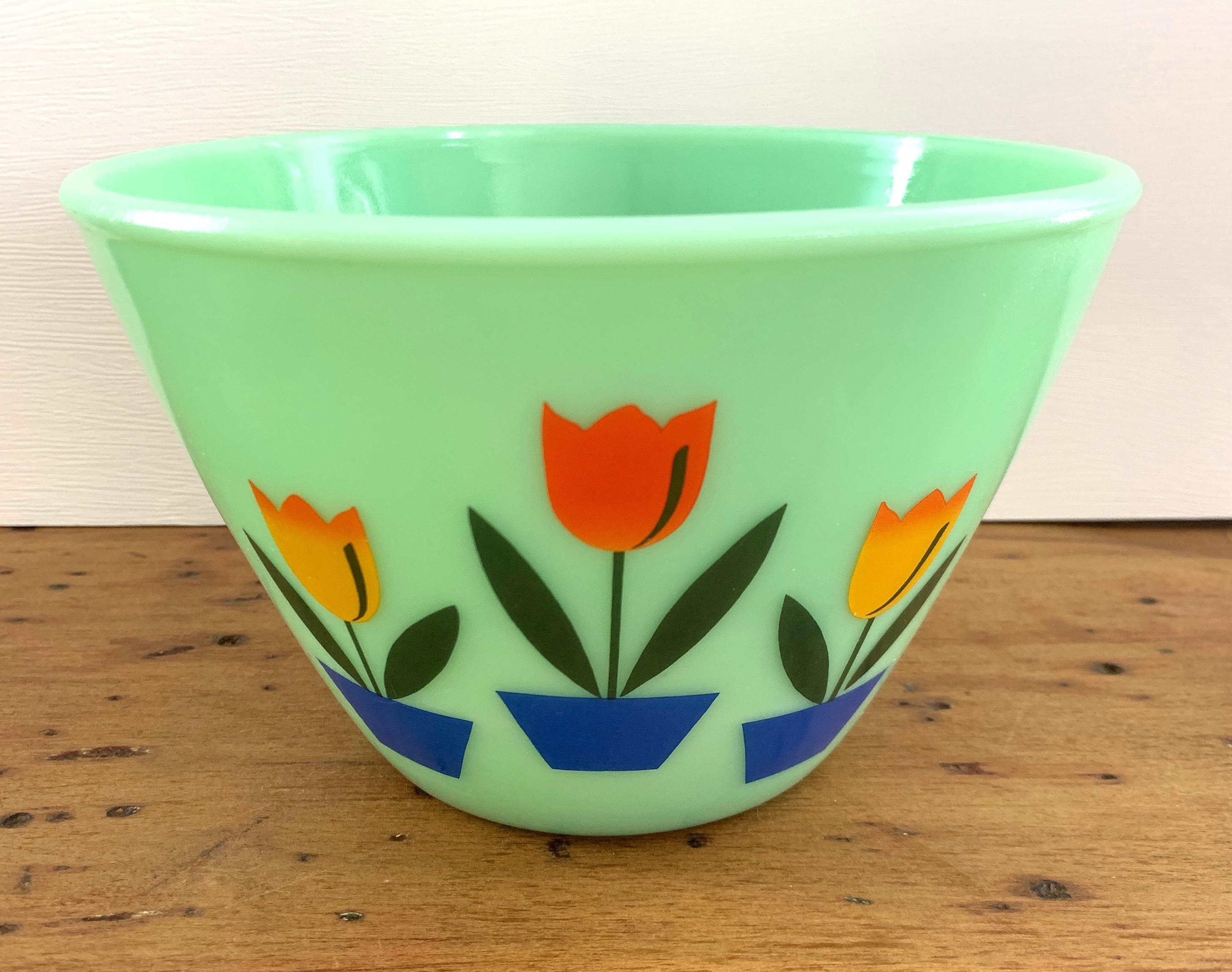 Jadeite Tulip Bowl | Jadeite Fire King Style Mixing Bowl With