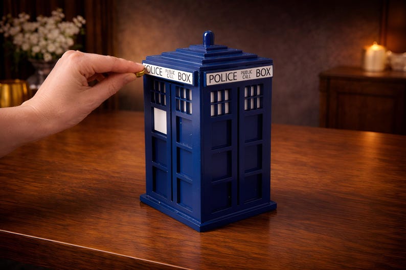 Laser Cut 3D Wooden TARDIS Model, Laser Cut Money Box SVG DXF Ai Pdf ...