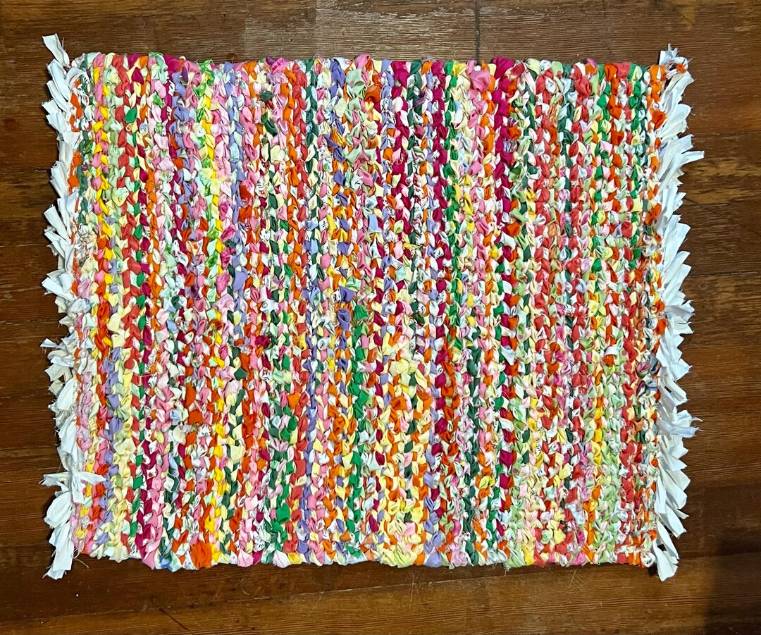 Easter Colors Rag Rug Spring Colors, Twined Rag Rug - Etsy