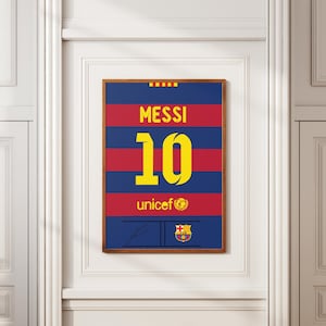 Leo Messi 2015 T-Shirt Poster | Iconic Football Illustration