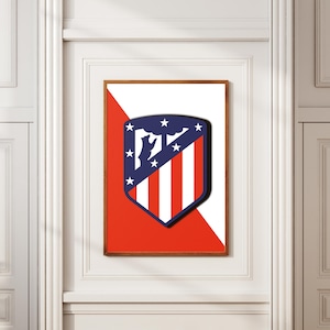 Atlético Madrid Logo Poster | Minimalist Football Wall Art