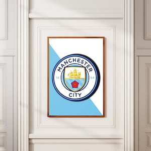 Manchester City Logo Poster | Minimalist Football Wall Art