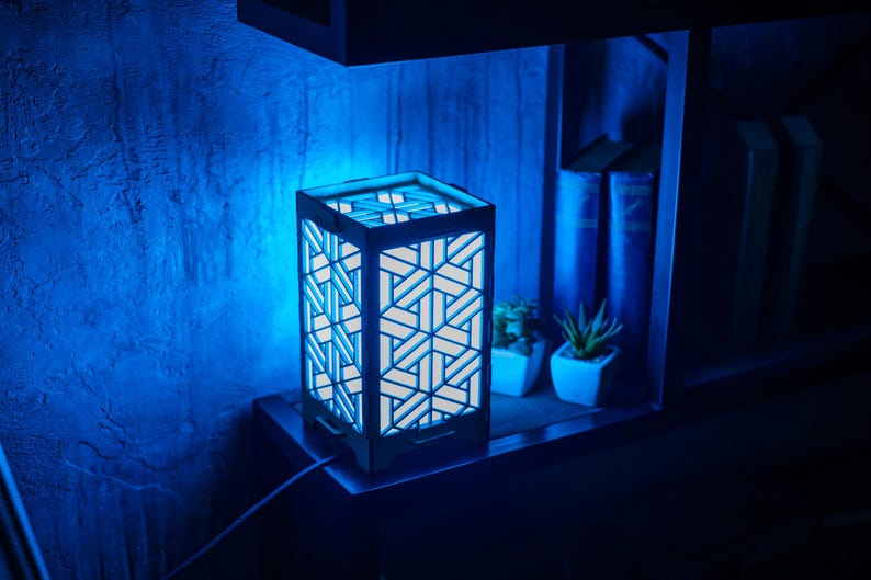Wooden RGB Lamp With Remote Control Christmas Lantern Centerpiece Led ...