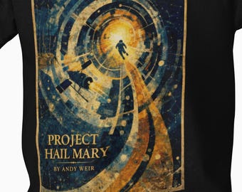 Project Hail Mary Vintage Space Poster T-shirt Andy Weir Sci-Fi Cotton